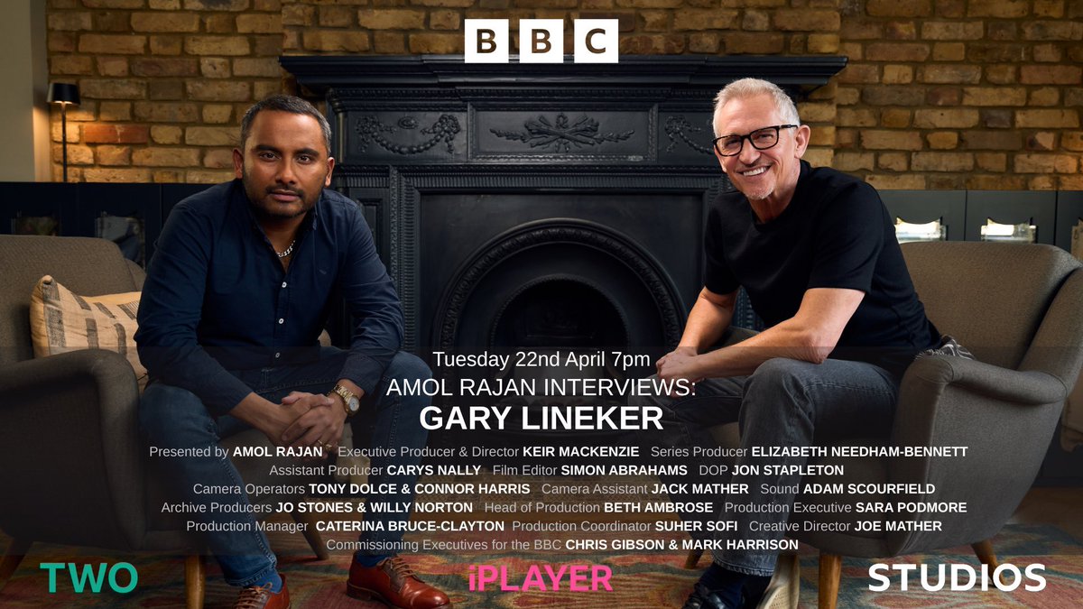 This is on your telly box - <a href="/BBCTwo/">BBC Two</a> - at 19.00

#AmolRajanInterviews <a href="/GaryLineker/">Gary Lineker</a>