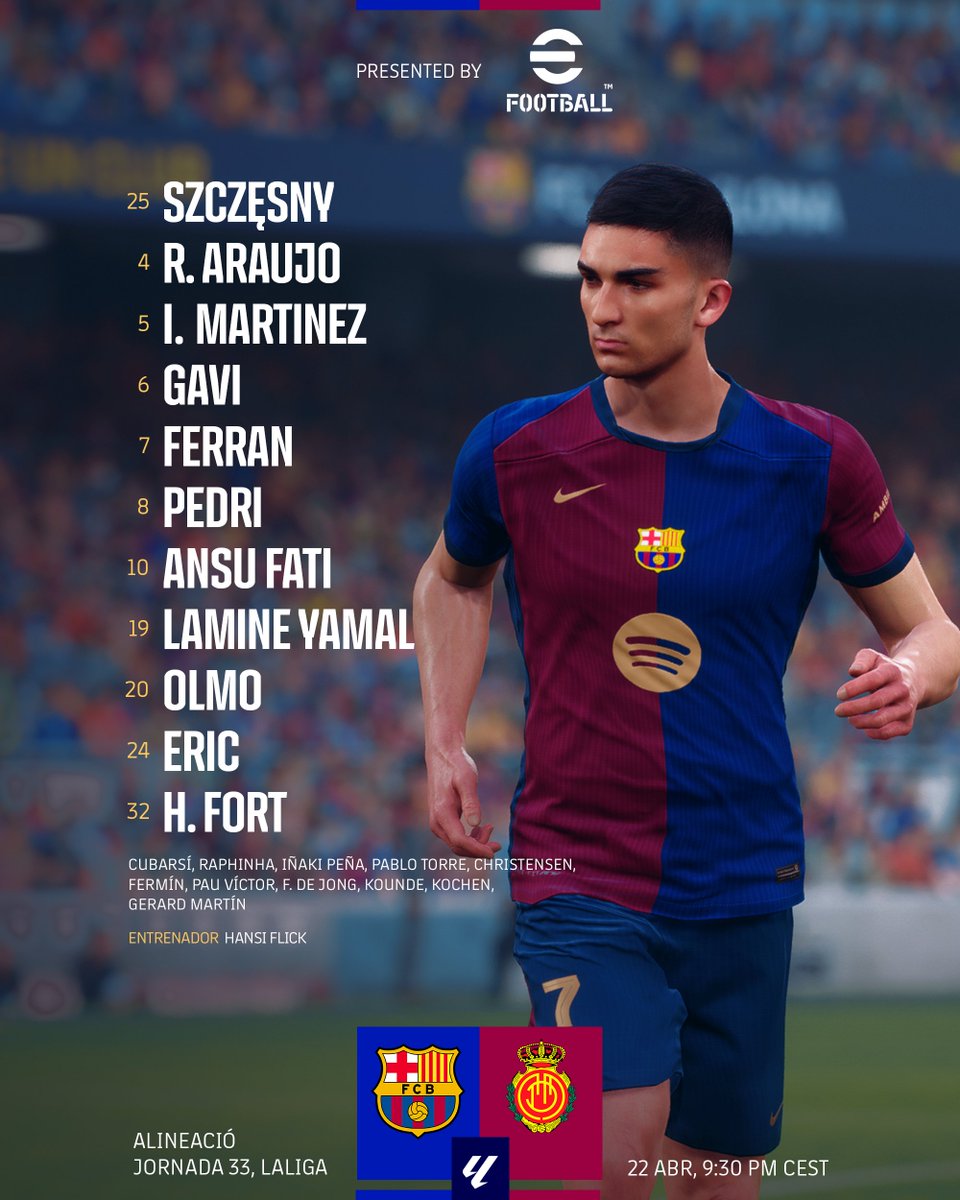 fcbarcelona_fra's tweet image. ❗Le XI du Barça ce soir contre Majorque ! #BarçaMallorca