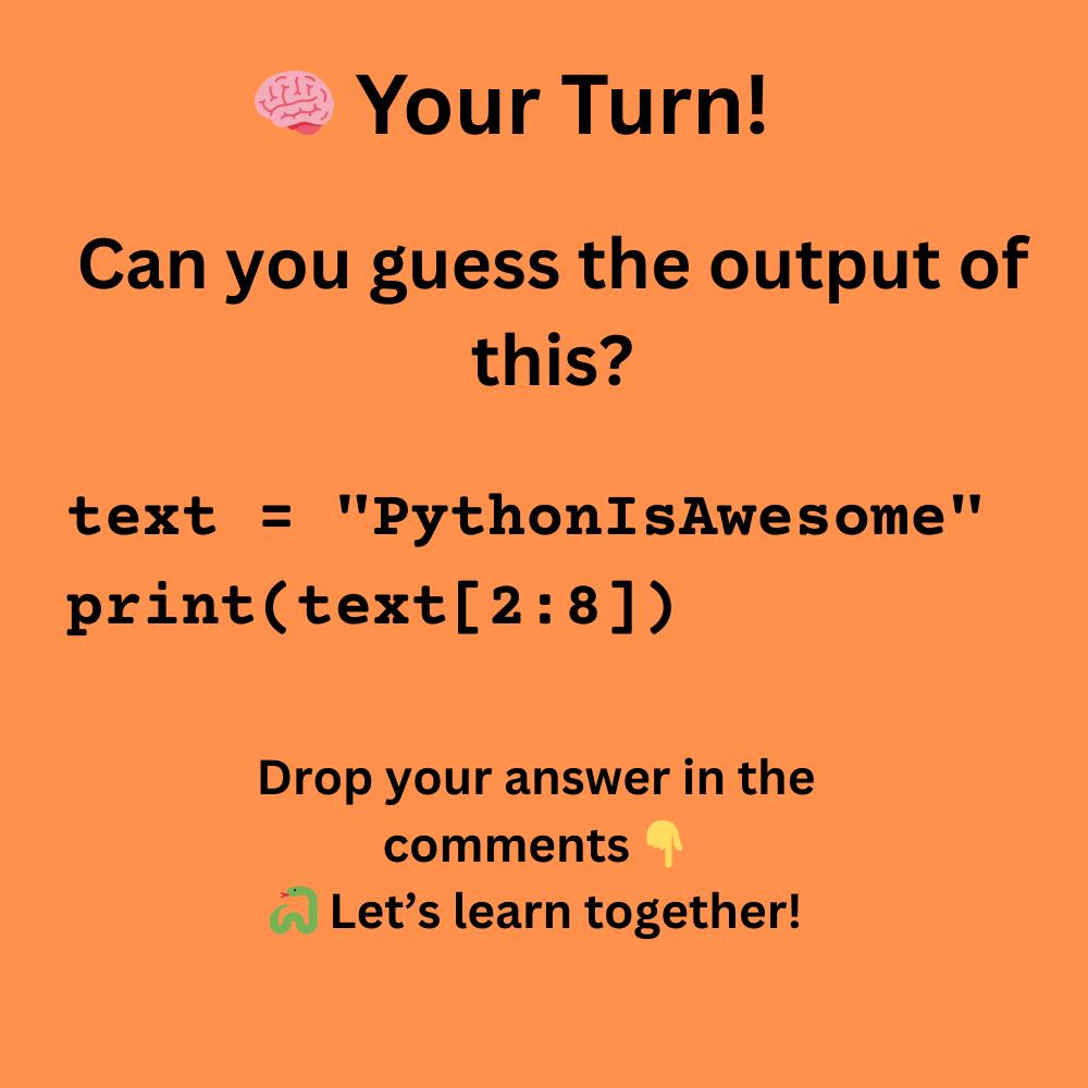 149shivamrajput's tweet image. Day 4: Mastering Strings &amp;amp; f-Strings in Python!
Today I solved Chapter 3 practice set and learned:
String methods like upper(),len()

String slicing (text[1:5])
f-strings for embedding variables!

👇Try this:

name = &quot;John&quot;
print(f&quot;Hello, {name}!&quot;)

#Python #LearnPython #fStrings