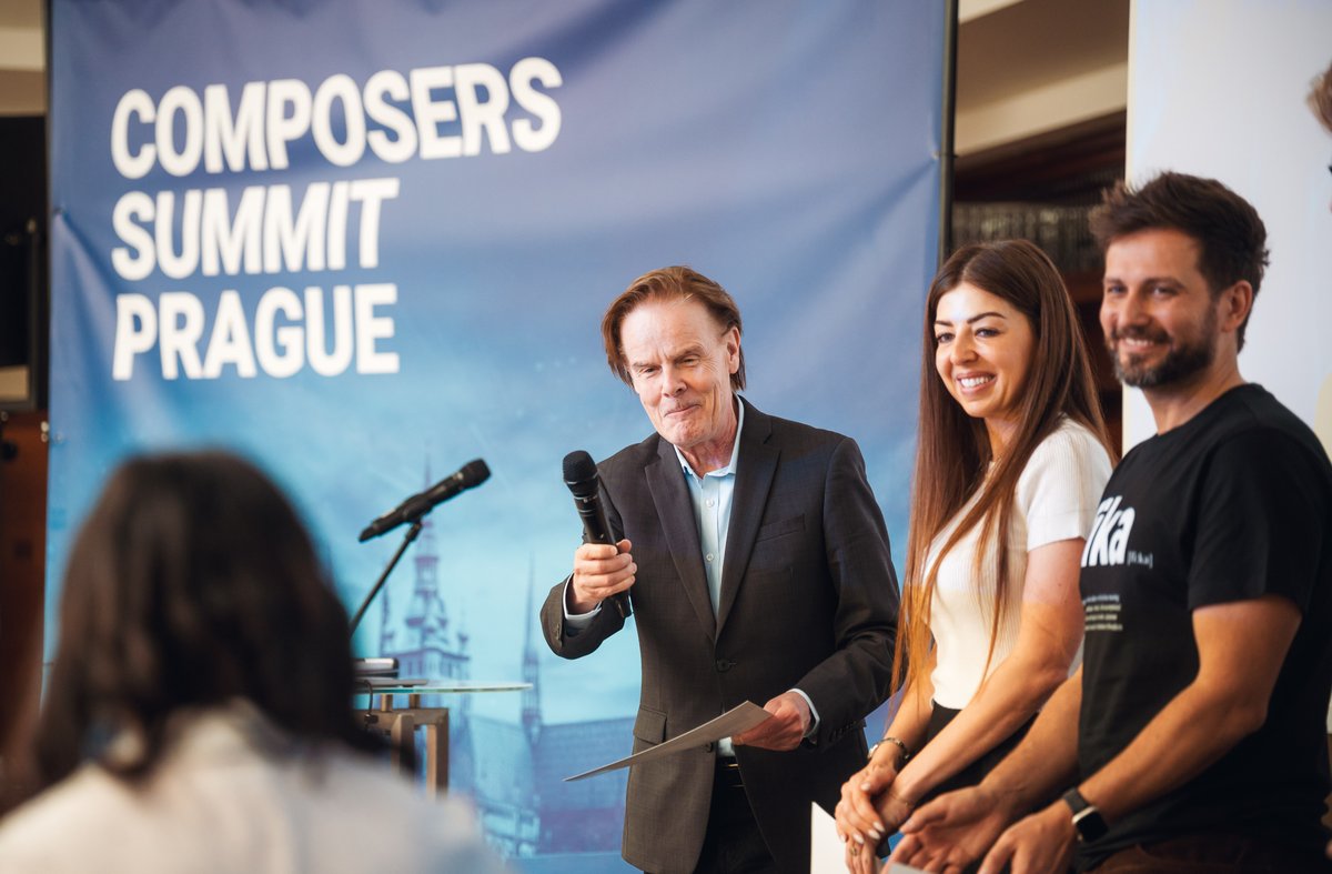 Composers Summit Prague 2025 
Composers Patrick Cassidy, Pinar Toprak, and Glen Gabriel #PatrickCassidy #ComposersSummit #Composer
