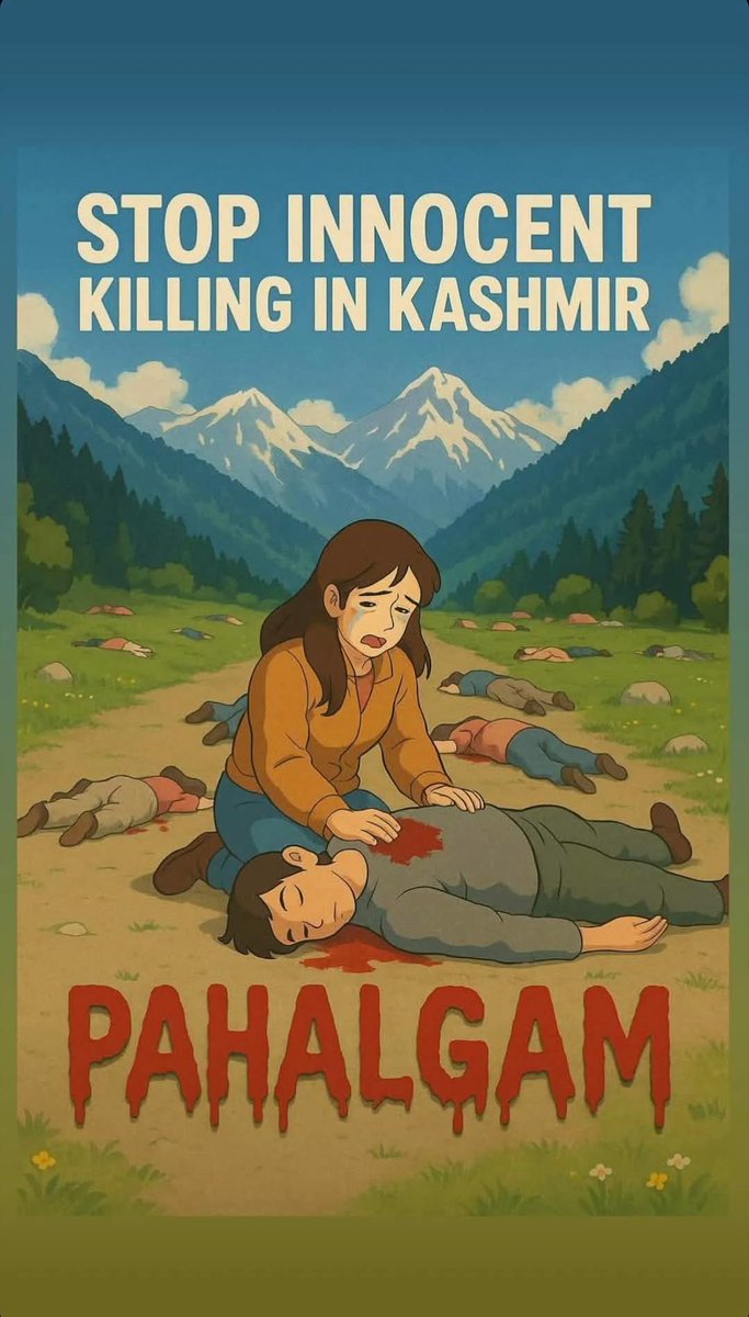 Black Day for Kashmir 
whoever kills a person [unjustly] - it is as though he has killed all mankind; and whoever saves a life - it is as though he has saved all mankind
Speak out , Stand up and Condemn it .
<a href="/sujitpchauhan/">Sujit Kumar Singh, IPS</a> <a href="/JmuKmrPolice/">J&K Police</a>
<a href="/OfficeOfLGJandK/">Office of LG J&K</a>
#Pehalgam_Attack💔😭