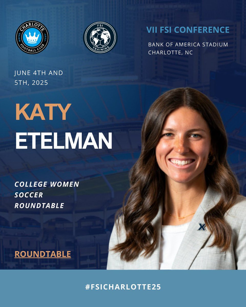 Katy Etelman (@k8yetelman) on Twitter photo ๐ข See you in Charlotte!
On June 4th and 5th, I'll be speaking at the VII FSI Conference on High Performance in Soccer at the Bank of America Stadium, organized by <a href="/fsitraining_/">FSI Training</a> and @charlottefc. Two days of learning and networking with top-level experts in soccer performance. ๐ข See you in Charlotte!
On June 4th and 5th, I'll be speaking at the VII FSI Conference on High Performance in Soccer at the Bank of America Stadium, organized by <a href="/fsitraining_/">FSI Training</a> and @charlottefc. Two days of learning and networking with top-level experts in soccer performance.