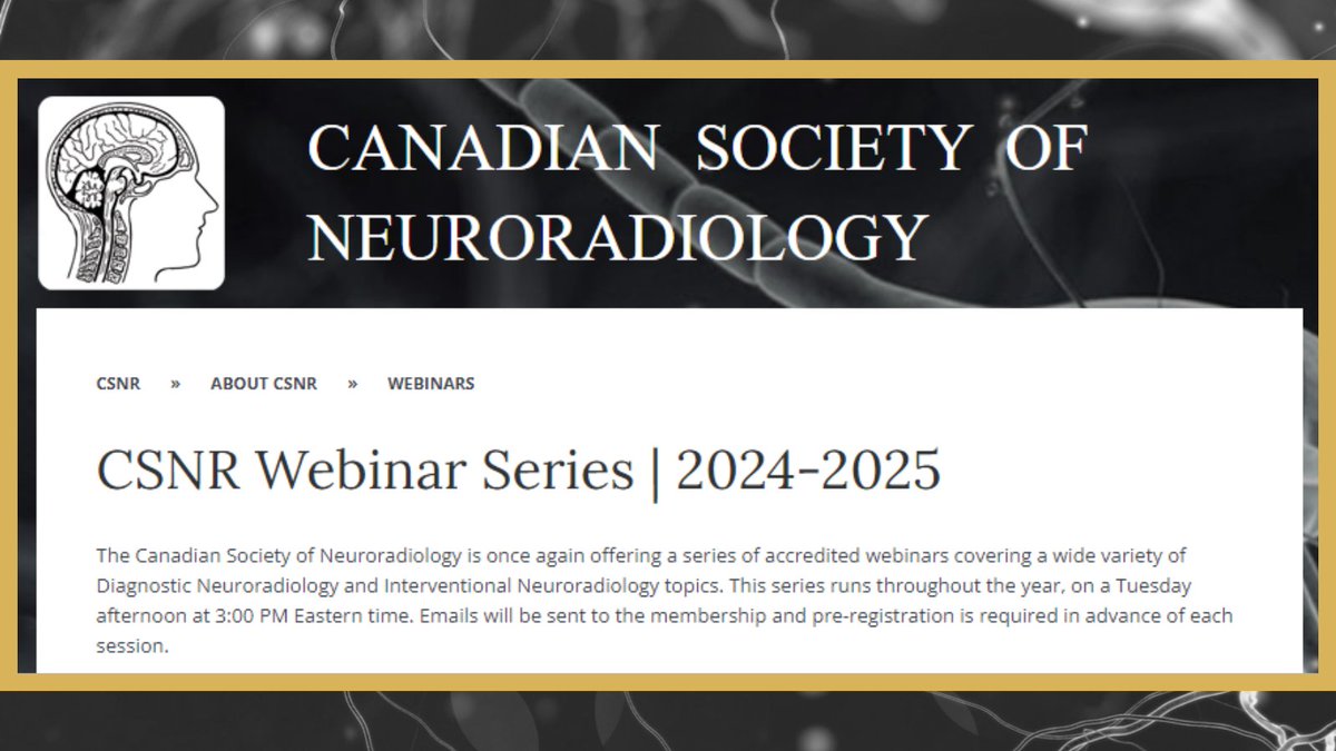 Canadian Neurological Sciences Federation (@cnsfneurolinks) on Twitter photo #CSNRWebinar | Tues ⢠MAY 6th, 2025
'TOPIC: Head and Neck - Imaging of Salivary Glands' with Drs Niall O'Neil & Eric Monteiro.
*Pre-registration required. Members watch your email for individual reminders. <a href="/TheCSNR/">The Canadian Society of Neuroradiology</a> #CSNR #Education
cnsf.org/csnr/about-csn⦠#CSNRWebinar | Tues ⢠MAY 6th, 2025
'TOPIC: Head and Neck - Imaging of Salivary Glands' with Drs Niall O'Neil & Eric Monteiro.
*Pre-registration required. Members watch your email for individual reminders. <a href="/TheCSNR/">The Canadian Society of Neuroradiology</a> #CSNR #Education
cnsf.org/csnr/about-csnā¦
