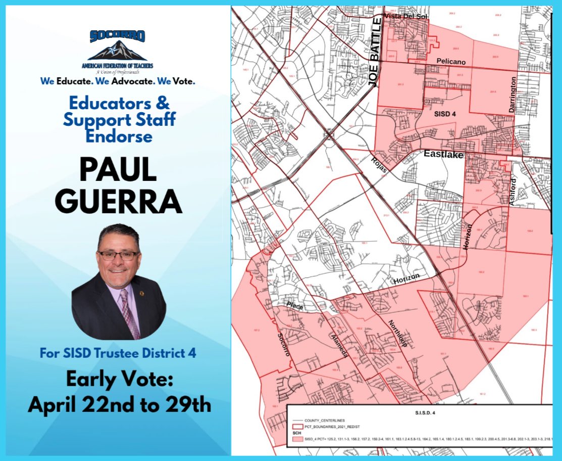 Today is the first day of Early voting. Make your voice heard!
Early Vote: April 22nd to April 29th.