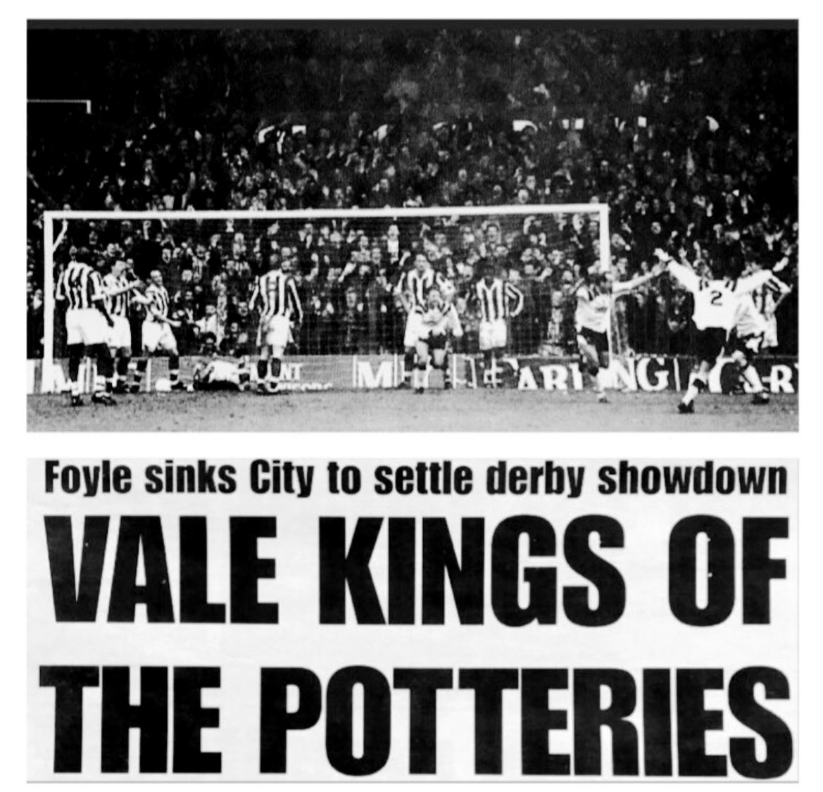 #OnThisDay 22/4/95
STOKE CITY  0, PORT VALE  1
                                    Foyle

Vale celebrated bragging rights as the Potteries Derby ended in victory thanks to Martin Foyle’s 2nd half header. It also guaranteed Div1 (2nd tier) safety for the  Valiants. Att 20,429