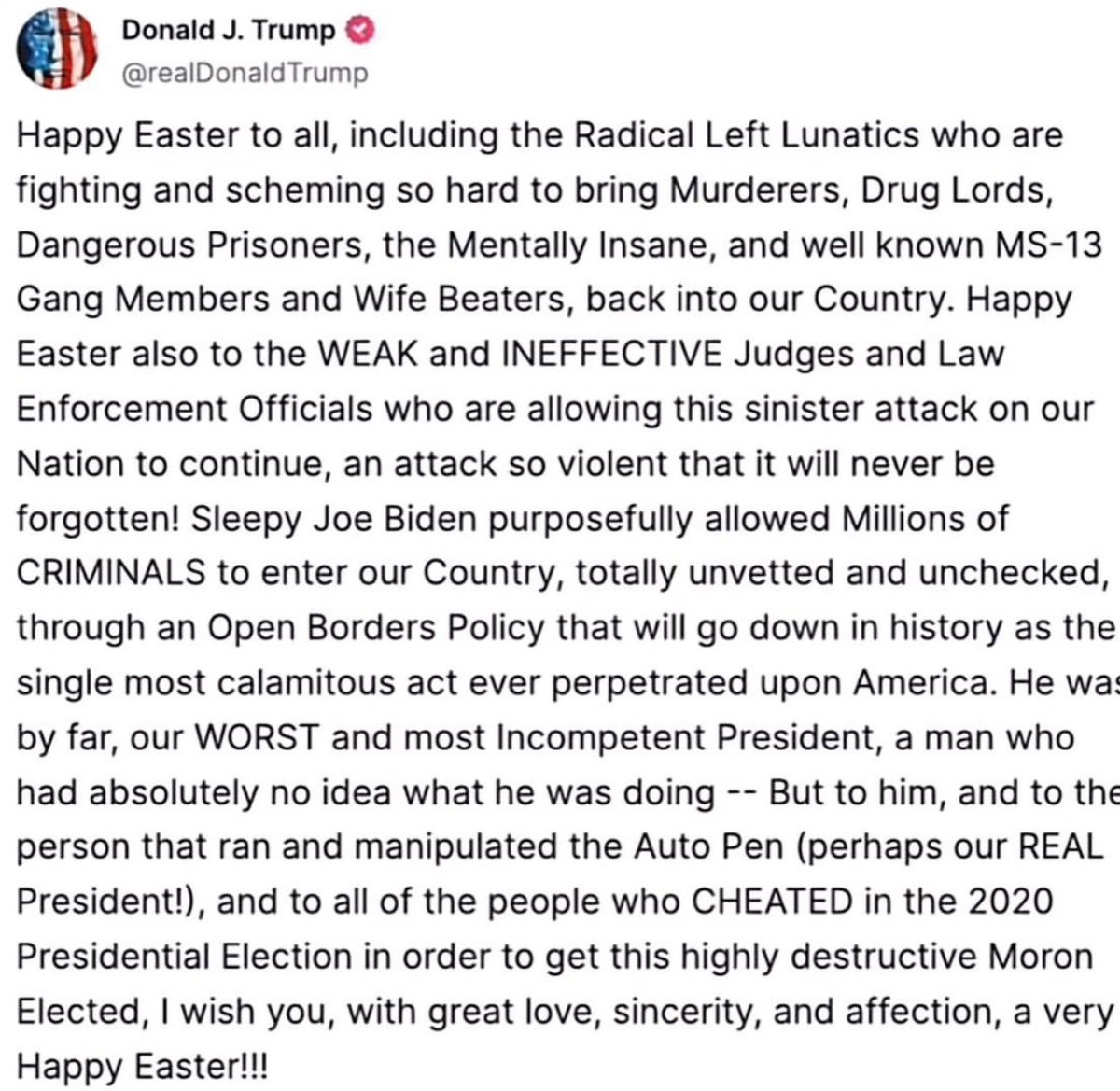Coke rant on Easter from a prez is crazy