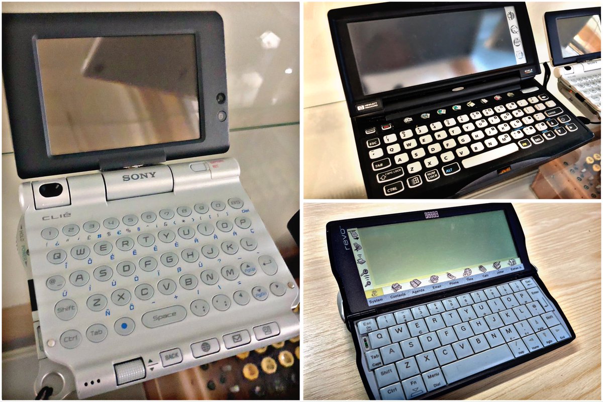 Today’s #RetroTrio offers you the #Sony #Clie, #HP #620LX and #Psion #Revo.  Which will you keep, gift to a friend and delete forever? #RetroComputing #ComputerHistory #HandheldComputing