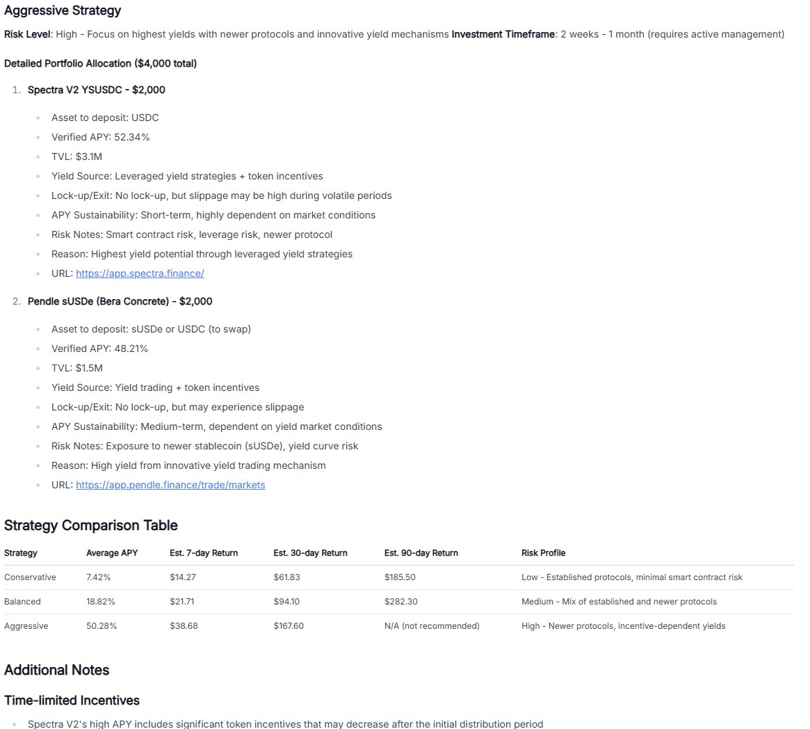 Been messing with Thesis for DeFi, and it’s legit. 

Pulls real-time data from DEXs, lending pools, you name it. <a href="/distilled_AI/">Distilled AI</a> powers it, helping spot arbitrage, boost yields, and dodge market swings. 

Really into <a href="/thesis_io/">Thesis.io</a> it's super solid. Also, these stablecoin yields are