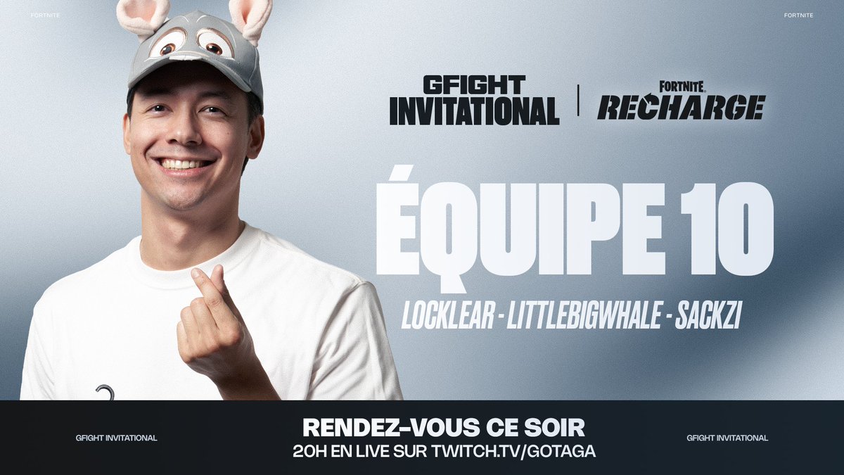 Soirée de folie en vue !!! Je pars en live pour participer au GFight de <a href="/Gotaga/">M8 Gotaga</a> sur <a href="/FortniteFR/">Fortnite 🇫🇷 officiel</a>, en tant que chef d'équipe, j'espère amener ma team à la victoire 📷 Collaboration commerciale