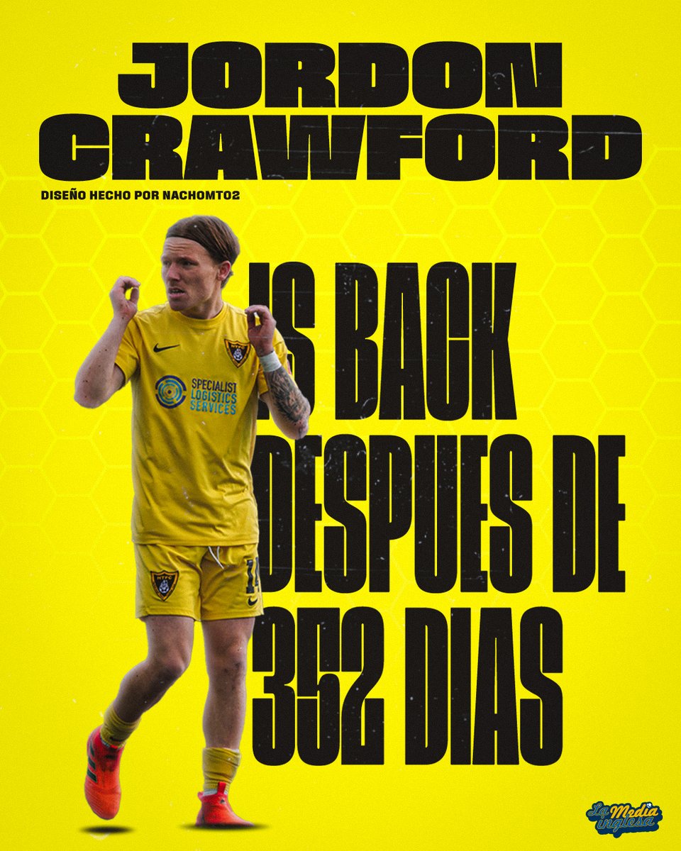 ✅ Otra de las buenas noticias que nos dejó el partido de ayer fue la vuelta de Jordon Crawford tras 352 días lesionado.

🤕 El inglés se rompió el ligamento cruzado el 04/05/2024 en la final del playoff de ascenso vs Anstey Nomads.

🤩 ¡¡Toda una alegría verte de vuelta Jordon!!