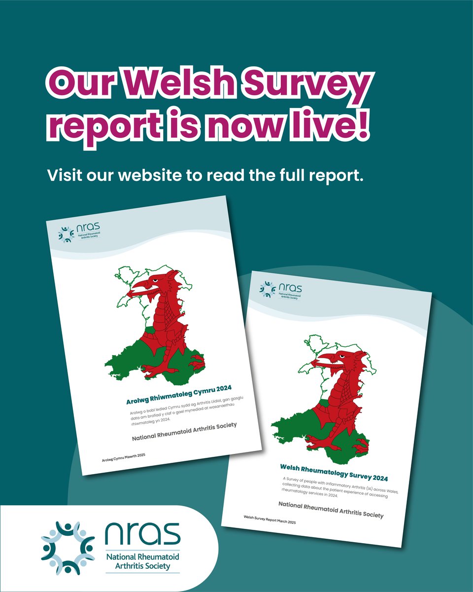 NRAS has published the 2024 Welsh Rheumatology Survey report — now available in both Welsh and English! 🗣

Building on our 2016 findings, this new survey reveals ongoing challenges and highlights the urgent need for better referrals to supported self-management resources.

Catch