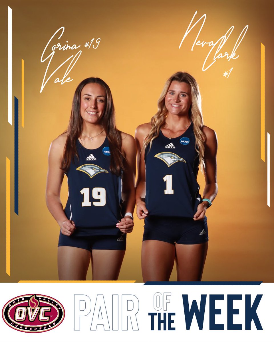 We’d say this is more than deserved 👏

After an undefeated weekend at our final regular season tournament, Neva Clark and Corina Vale have been named OVC Pair of the Week!!

#RepeatGrind x #RepeatGlory 

🔗 bit.ly/3GjExjv