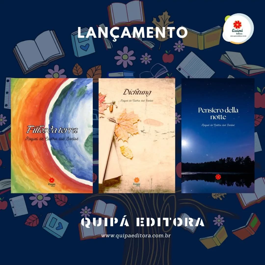Olá, pessoal!

Meus livros "Dichtung", "Peniero della notte" e "Fillos da Terra" foram lançados hoje.

Estão disponíveis nos links: 

quipaeditora.com.br/dichtung-heute 
quipaeditora.com.br/pensiero-notte
quipaeditora.com.br/fillos-terra