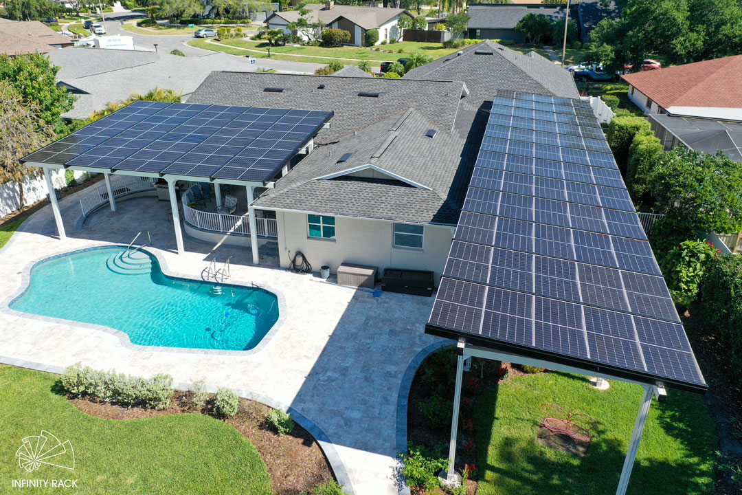 InfinityRack's tweet photo. Florida install goals: 💪 hurricane-rated canopies, ☀️ power generation, and 💦 poolside shade.

Made in the USA, designed for durability + beauty.

#SolarCanopy #InfinityRack #CleanEnergy #FloridaSolar https://t.co/Nu0vkiVBwH