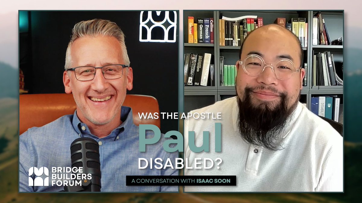Ryan Lambert (@rlambertatl) on Twitter photo Was Paul disabled?
Author <a href="/isaacsoon2/">Isaac T. Soon, PhD</a> joins me to explore how Paul’s impairments—social, spiritual, and physical—may have shaped his letters and legacy.
Listen to “A Disabled Apostle” on the Bridge Builders Forum podcast. 🎧
🔗 podcasts.apple.com/us/podcast/the…
#JewishPaul Was Paul disabled?
Author <a href="/isaacsoon2/">Isaac T. Soon, PhD</a> joins me to explore how Paul’s impairments—social, spiritual, and physical—may have shaped his letters and legacy.
Listen to “A Disabled Apostle” on the Bridge Builders Forum podcast. 🎧
🔗 podcasts.apple.com/us/podcast/the…
#JewishPaul