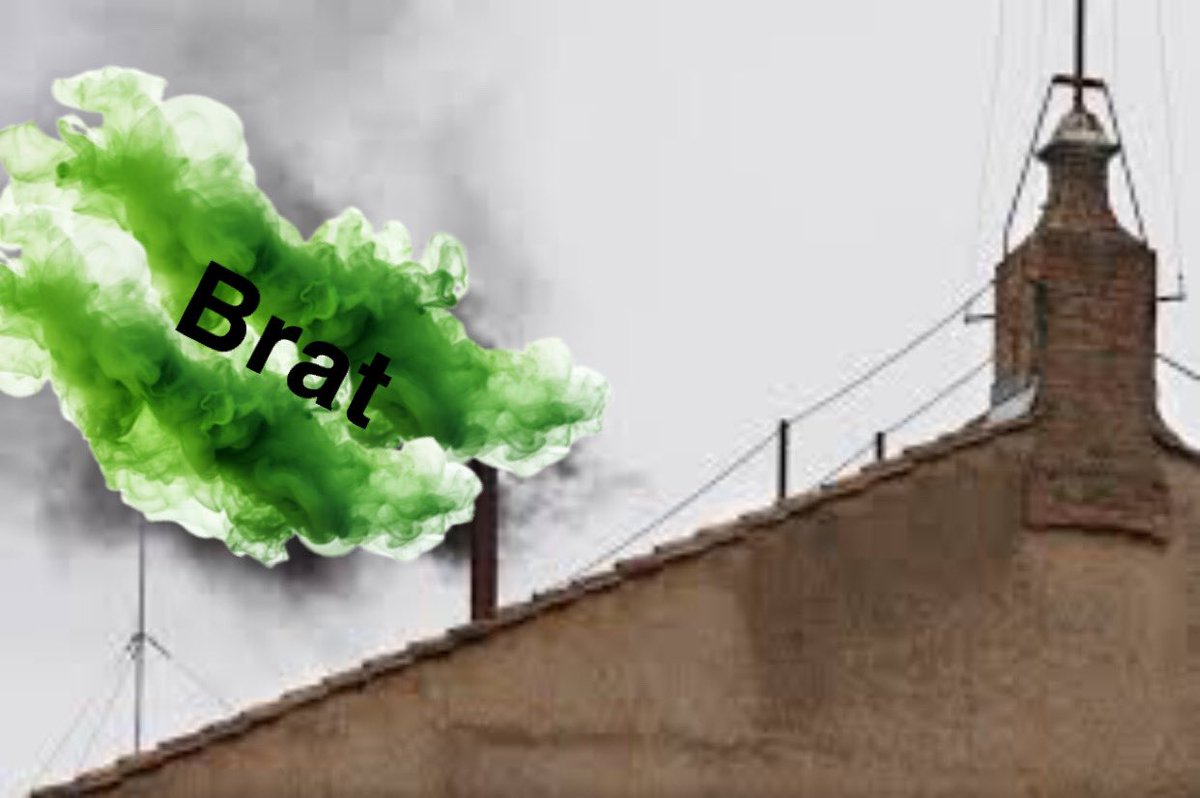 A shocker from the Vatican, Green smoke rises from the Sistine Chimney, it’s now official:

Charli XCX will be the 267th Pope of the Catholic Church, Brat summer is going worldwide.