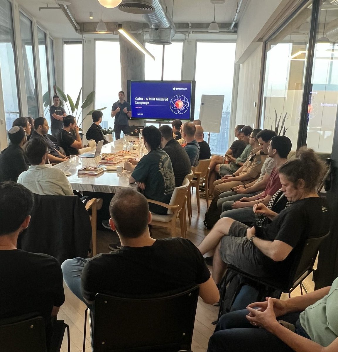 Braavos - Your Bitcoin & Starknet Wallet (@mybraavos) on Twitter photo Great hosting the Rust TLV community at our office together with <a href="/StarkWareLtd/">StarkWare 🐺🐱</a> and jam on all things crypto, Cairo and Rust! 🔥 Great hosting the Rust TLV community at our office together with <a href="/StarkWareLtd/">StarkWare 🐺🐱</a> and jam on all things crypto, Cairo and Rust! 🔥