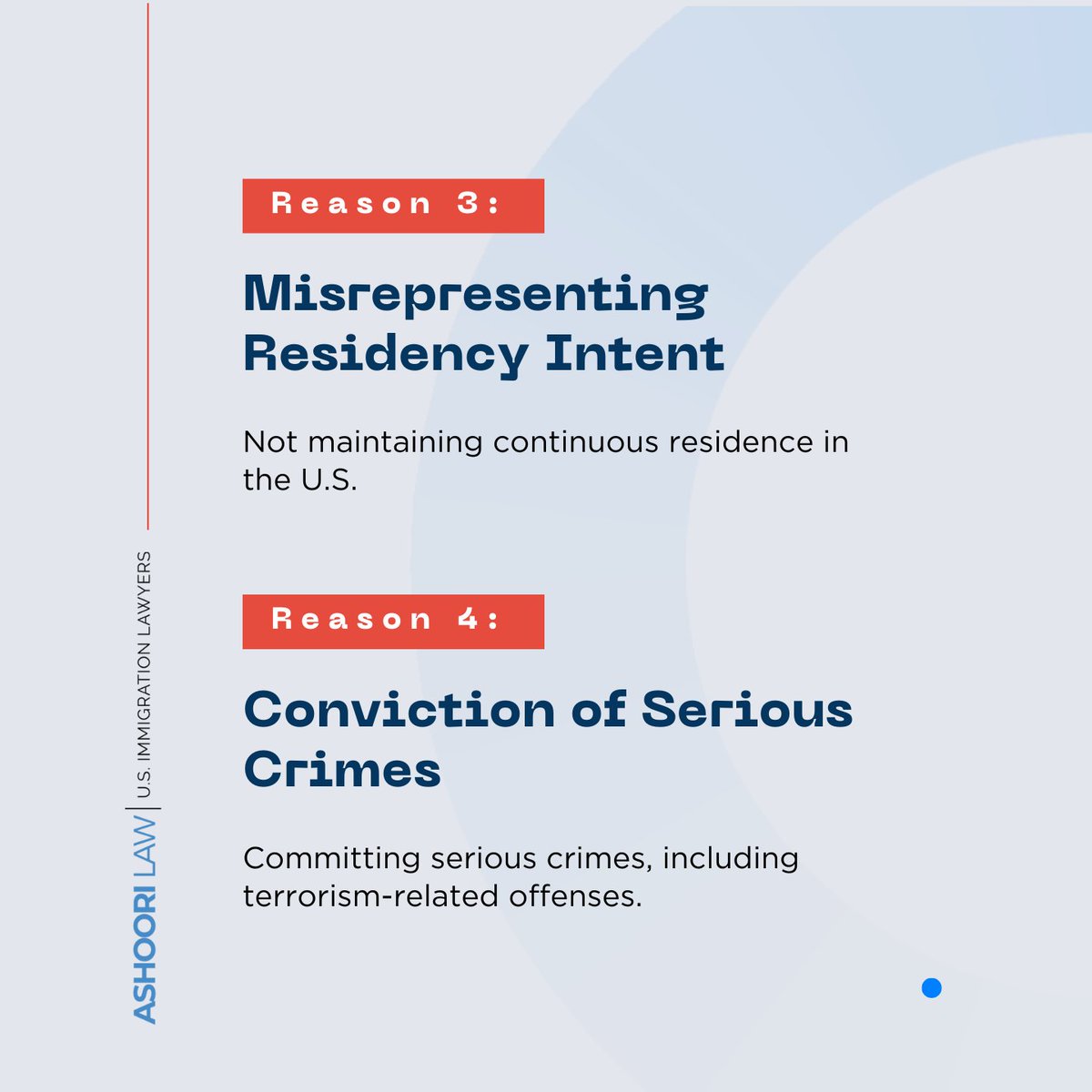 AshooriLaw's tweet image. Stay Informed. Protect Your Citizenship.

#Denaturalization #USCitizenship #ImmigrationLaw #StayInformed #AshooriLaw #VisaTips #USCIS #LegalAdvice #ImmigrationProcess