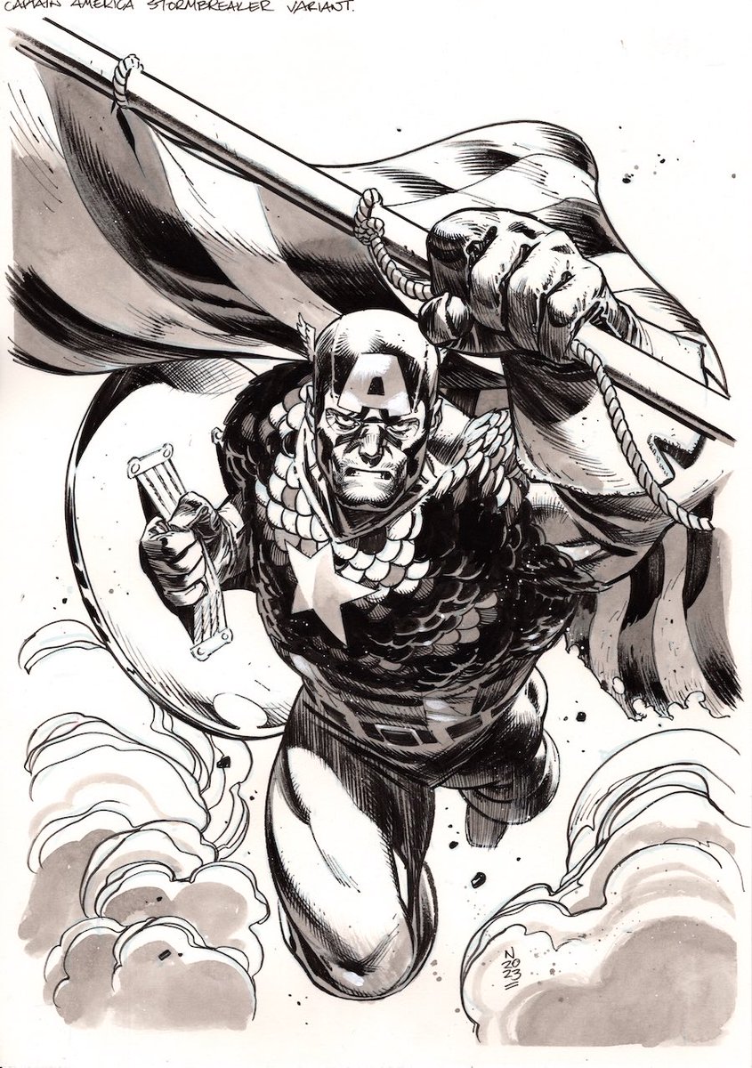 CAPTAIN AMERICA Stormbreaker Variant original art cover by <a href="/NicKlein/">NIC🌩KLEIN</a>…SOLD! From our blockbuster all-cover drop event! More awesome Marvel covers from Nic are coming…and more INCREDIBLE HULK! Sign up for our newsletter for all things Klein original art! felixcomicart.com