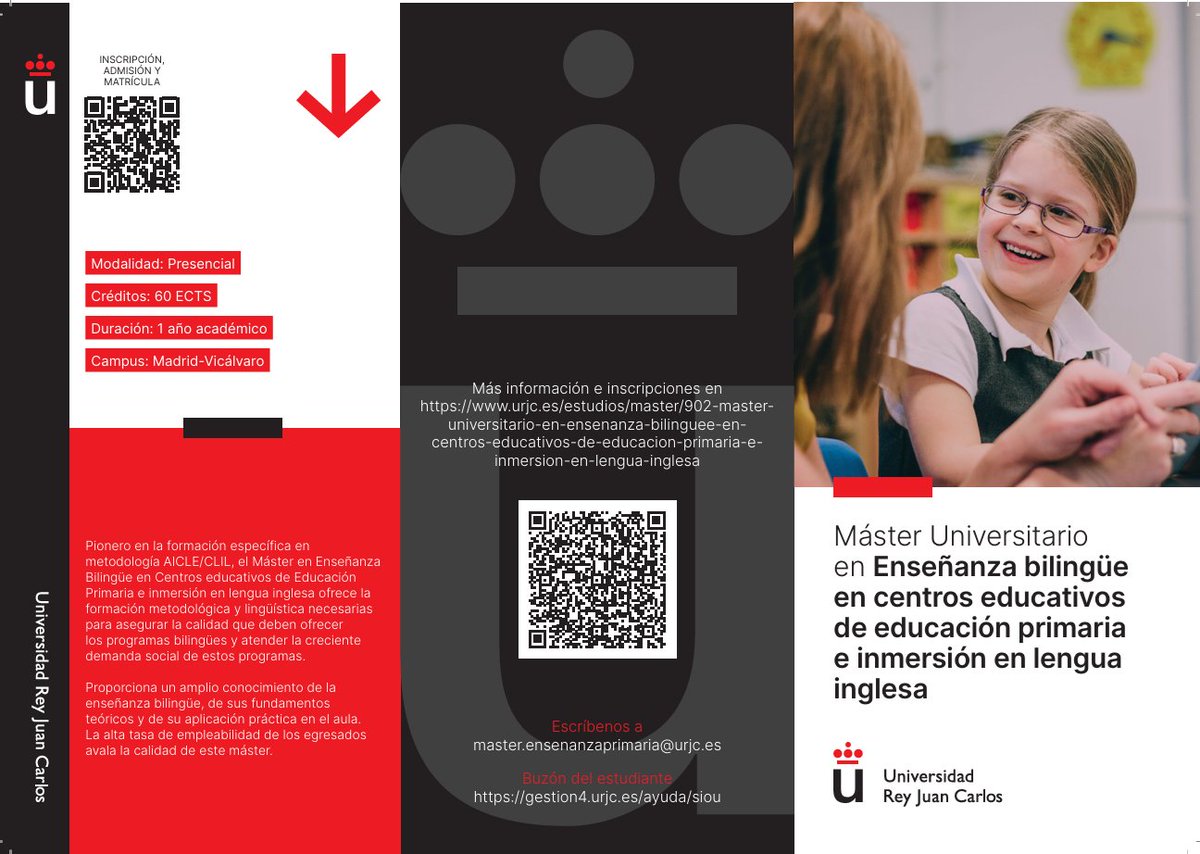 Virginia Vinuesa (@virginiavinuesa) on Twitter photo Máster Universitario en Enseñanza Bilingüe.
¡Conviértete en un experto en Enseñanza Bilingüe con nuestro Máster Universitario!
Inscripciones abiertas del 25 de abril al 22 de junio.
¡No dejes pasar esta oportunidad! <a href="/urjc/">URJC</a> <a href="/Ens_bilingue/">Enseñanza Bilingüe</a> <a href="/emo_urjc/">Escuela de Másteres Oficiales de la URJC</a>
#máster #bilingüe #formación Máster Universitario en Enseñanza Bilingüe.
¡Conviértete en un experto en Enseñanza Bilingüe con nuestro Máster Universitario!
Inscripciones abiertas del 25 de abril al 22 de junio.
¡No dejes pasar esta oportunidad! <a href="/urjc/">URJC</a> <a href="/Ens_bilingue/">Enseñanza Bilingüe</a> <a href="/emo_urjc/">Escuela de Másteres Oficiales de la URJC</a>
#máster #bilingüe #formación