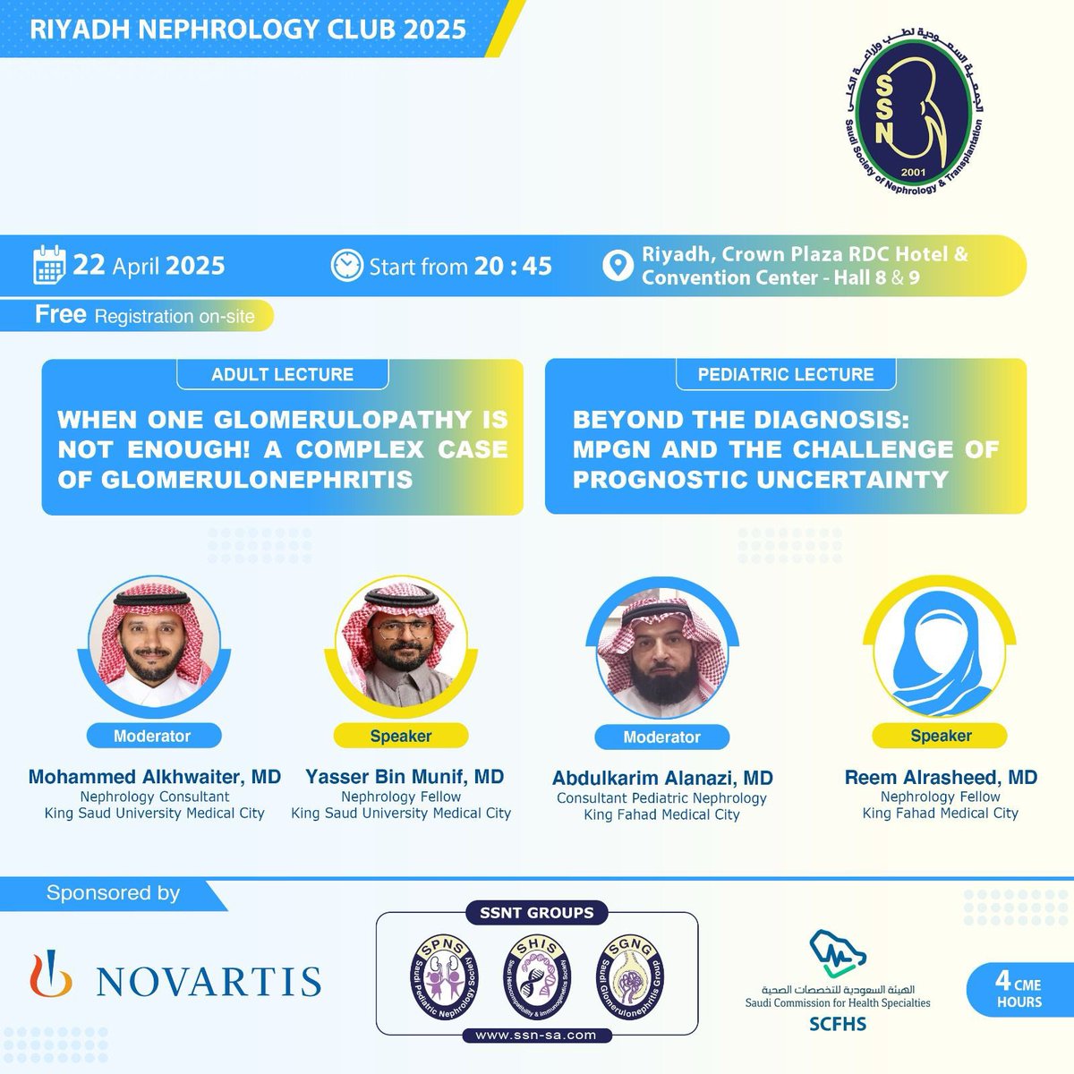 Saudi Society of Nephrology and Transplantation (@saudi_ssn) on Twitter photo Join our Riyadh Nephrology Club Seminar on Tuesday (22/4/2025) at 8:45 PM at, Crown Plaza, Riyadh / FREE Registration on-site…!
<a href="/_KSU/">جامعة الملك سعود</a>
<a href="/ksmcmedia/">مدينة الملك سعود الطبية</a>
<a href="/aoss1317/">إدارة الجمعيات العلمية</a> Join our Riyadh Nephrology Club Seminar on Tuesday (22/4/2025) at 8:45 PM at, Crown Plaza, Riyadh / FREE Registration on-site…!
<a href="/_KSU/">جامعة الملك سعود</a>
<a href="/ksmcmedia/">مدينة الملك سعود الطبية</a>
<a href="/aoss1317/">إدارة الجمعيات العلمية</a>