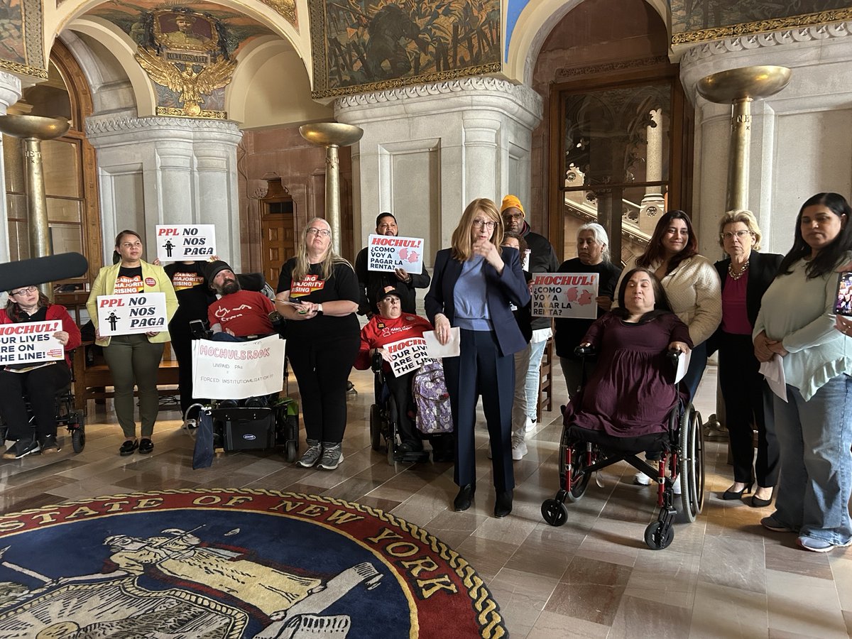 CBS6Albany's tweet image. Home care workers rally at New York State Capitol calling for action over claims that many have not been paid. #CDPAP