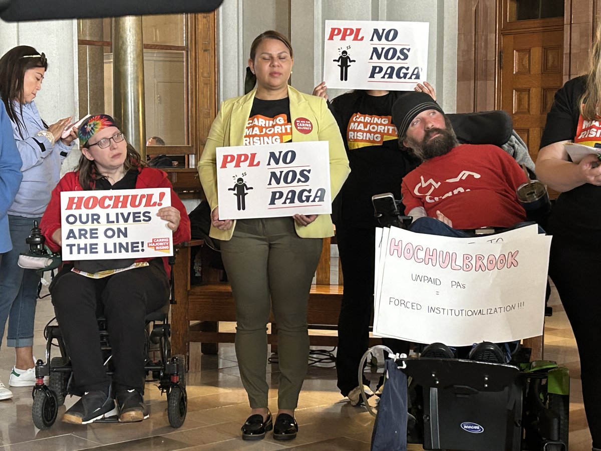 CBS6Albany's tweet image. Home care workers rally at New York State Capitol calling for action over claims that many have not been paid. #CDPAP