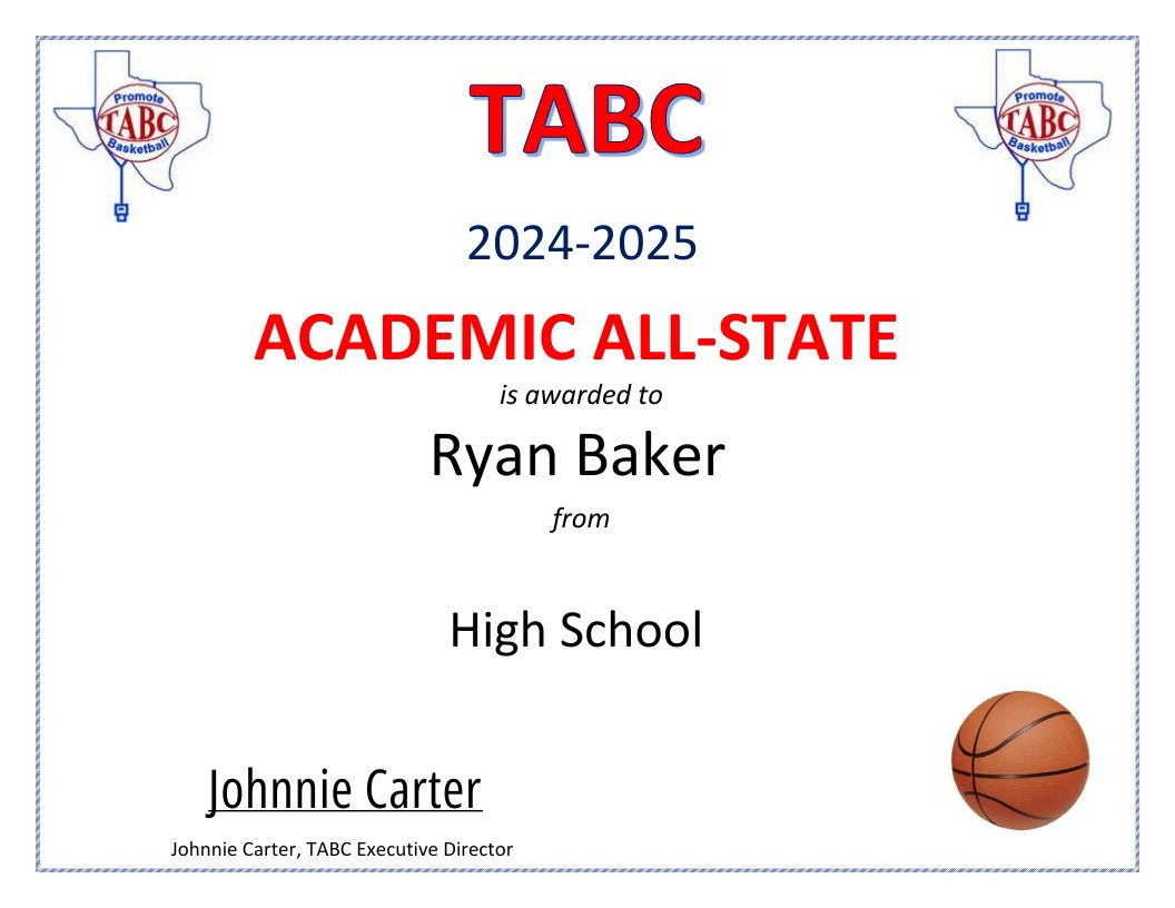 TABC Academic All-State ✅ #STUDENTathletes