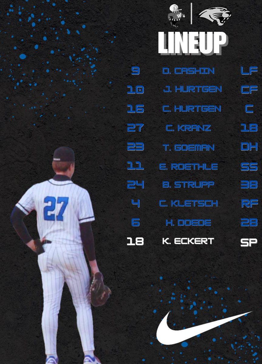 Today’s lineup away v. Oregon. 🔵⚪️ Go Goslings!