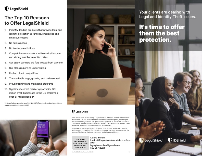 LB_IndAssociate's tweet image. Are you a Licensed Insurance Agent?

Are you interested in creating an additional stream of income?

The LegalShield Business Opportunity gives you the ability to do that, in the United States &amp;amp; Canada!

Families and small businesses are looking for affordable access to legal…