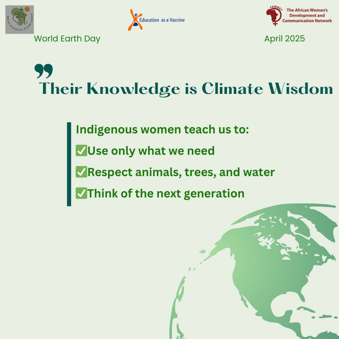 This #WorldEarthDay2025 as we celebrate the beauty &amp; strength of our planet, we recognize the key role indigenous women play in protecting it. As guardians of traditional knowledge &amp; biodiversity, they are crucial to preserving our ecosystems.

#AACJFSMA