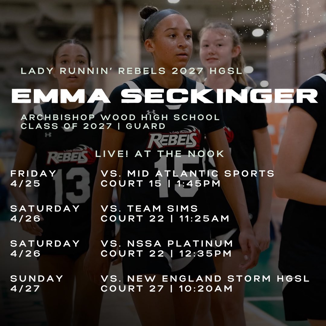 emma seckinger (@emma_seckinger) on Twitter photo Excited to play with my <a href="/LadyRunnin/">Lady Runnin Rebels</a> teammates this weekend at Spooky Nook! Come check us out! <a href="/WoodGirlsBball/">Archbishop Wood Girls Basketball</a> <a href="/tinabastardi/">Tina Bastardi</a> Excited to play with my <a href="/LadyRunnin/">Lady Runnin Rebels</a> teammates this weekend at Spooky Nook! Come check us out! <a href="/WoodGirlsBball/">Archbishop Wood Girls Basketball</a> <a href="/tinabastardi/">Tina Bastardi</a>