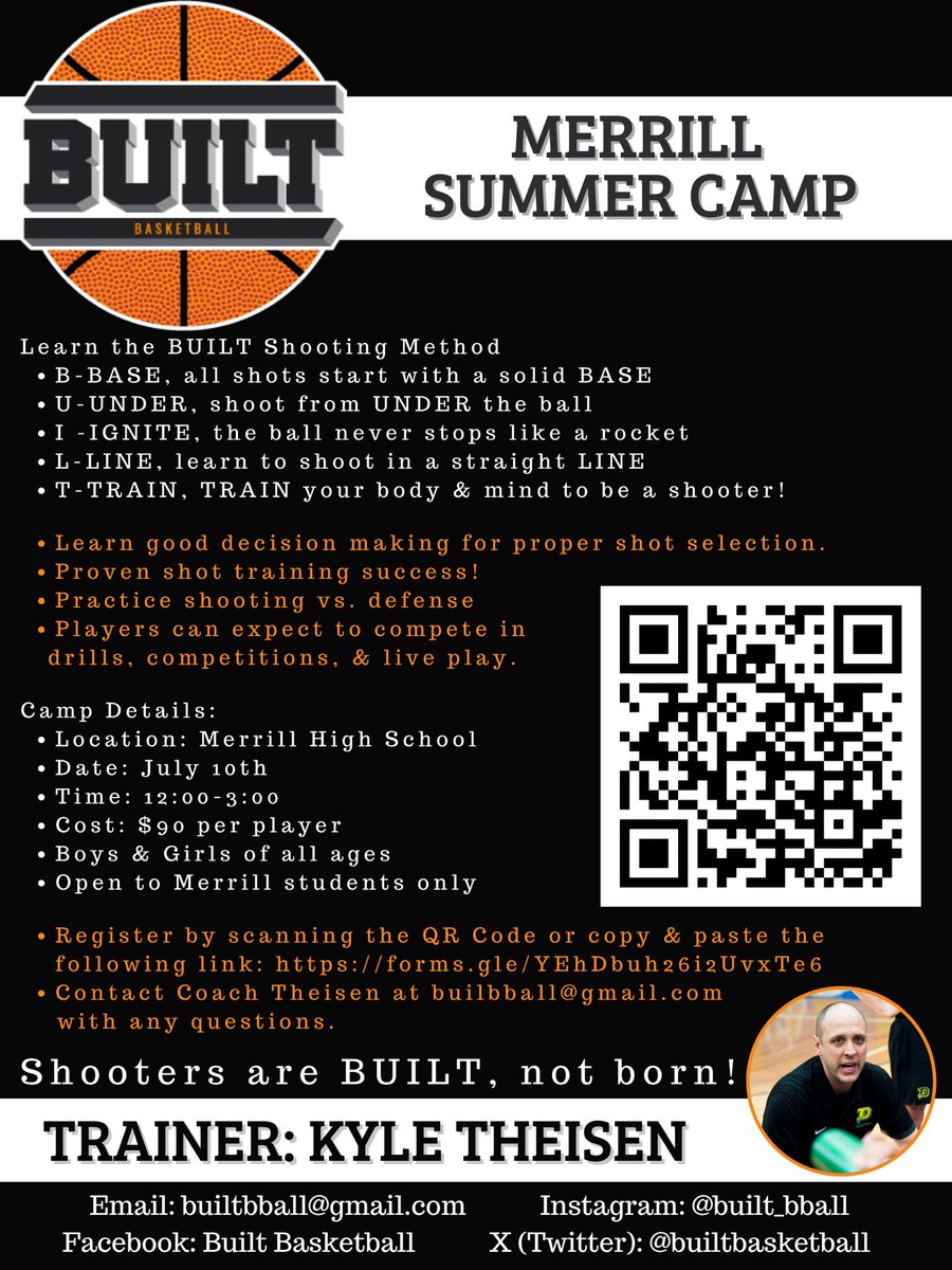 Dates for Team Camps are booking fast! Our 3rd Team Camp will take place in Merrill for Boys &amp; Girls of all ages. I am excited to work with the Vandals!