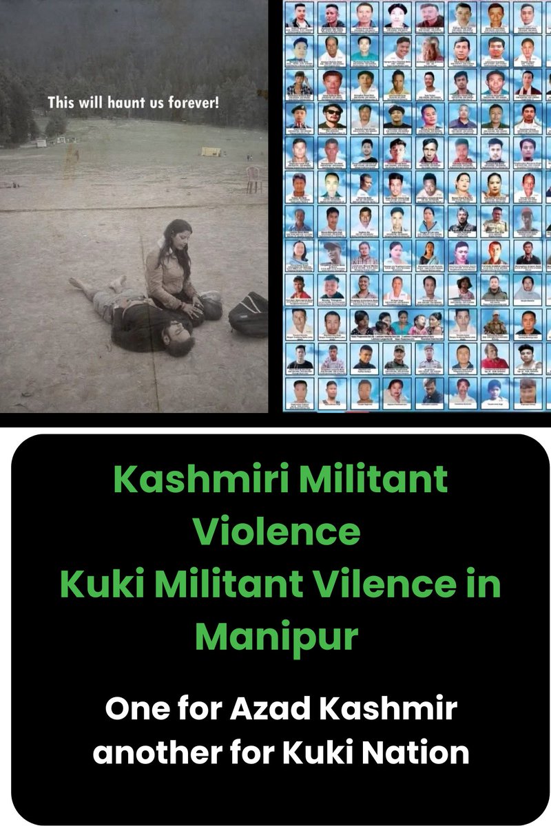 Militancy in India: #AzadKashmir &amp; #Kukiland To Divide India?
The #PahalgamAttack claimed 26 tourists, likely by Pakistan-backed militants pushing for #AzadKashmir. In Manipur, #Kuki militants fuel violence against Meiteis, chasing a #Kukiland nation. Both movements prioritize