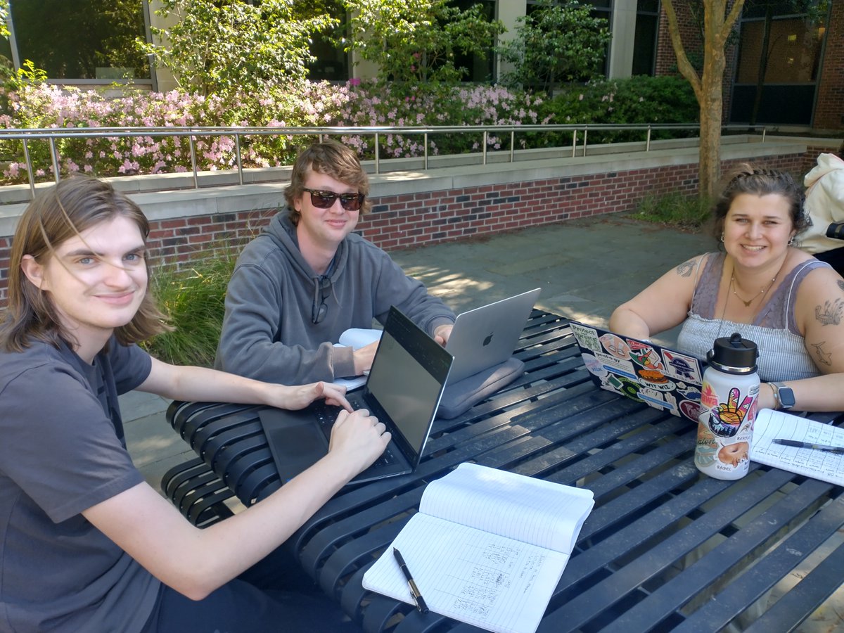 Last week, Dr. Vulava and his geochemistry students used the SSMB courtyard as a lab to study the effects of sunlight on photosensitive chemicals!