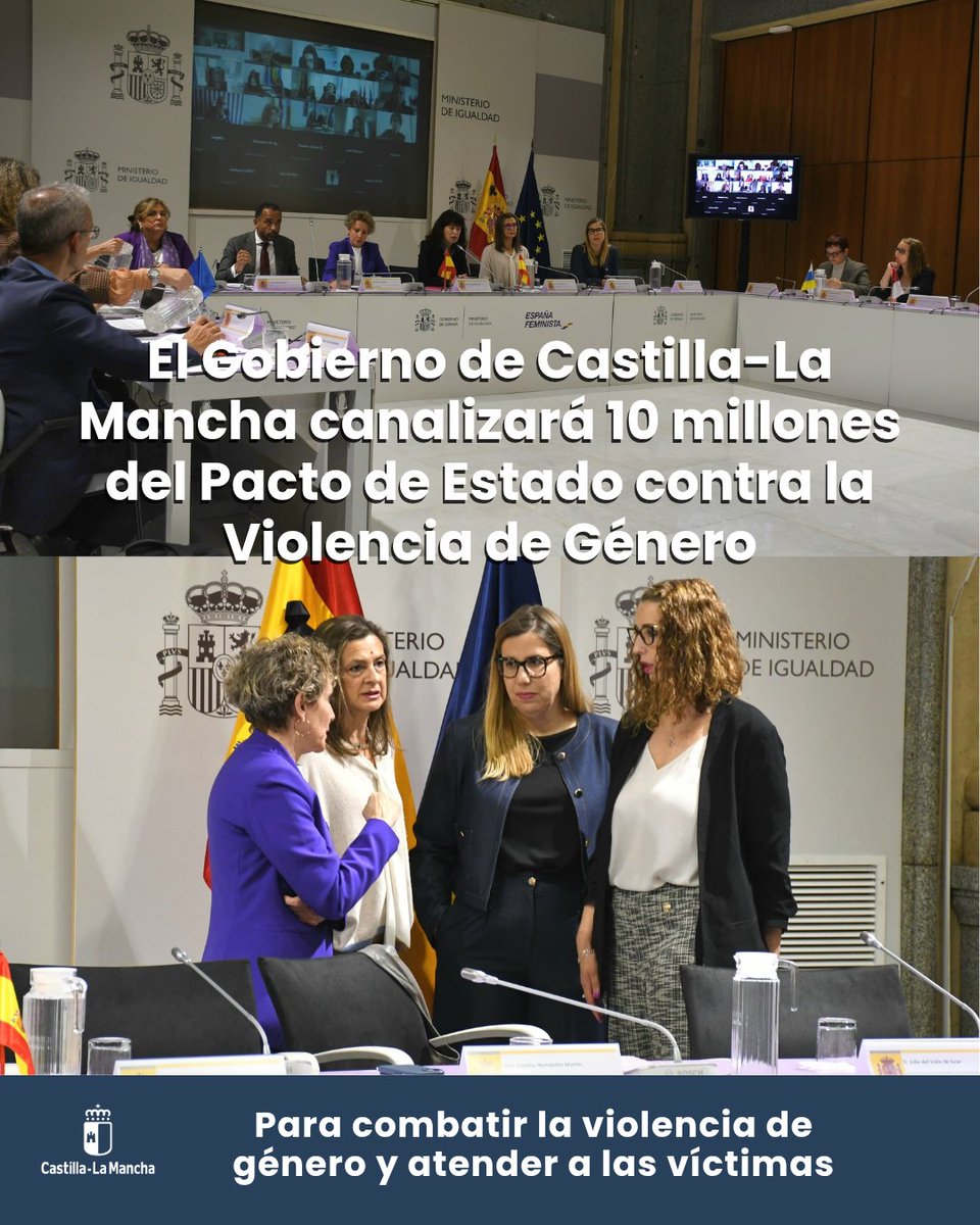 igualdadclm (@igualdadclm) on Twitter photo 🟣El <a href="/gobjccm/">Gobierno de Castilla-La Mancha</a> canalizará 10 millones del Pacto de Estado contra la Violencia de Género 🔵
👁️🗨️Castilla-La Mancha recibirá, con respecto a 2024, 🔺 un incremento de fondos de 1,2 millones en 2025.
🔗Toda la información:
castillalamancha.es/node/400354
#igualdadclm #castillalamancha 🟣El <a href="/gobjccm/">Gobierno de Castilla-La Mancha</a> canalizará 10 millones del Pacto de Estado contra la Violencia de Género 🔵
👁️🗨️Castilla-La Mancha recibirá, con respecto a 2024, 🔺 un incremento de fondos de 1,2 millones en 2025.
🔗Toda la información:
castillalamancha.es/node/400354
#igualdadclm #castillalamancha