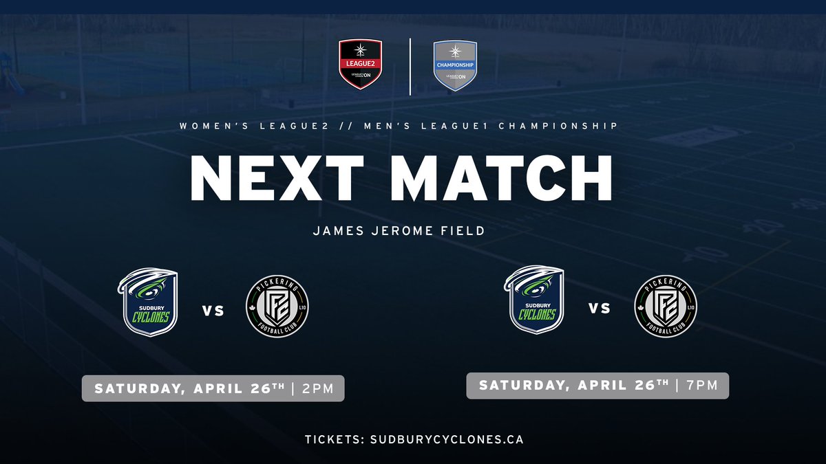 HOME OPENER TIME! 🌀 

The Cyclones hit the pitch in Sudbury for the first time this season on Saturday 🎉

📰: sudburycyclones.ca
🎟️: showpass.com/sudbury-cyclon… 
#SurgeAsOne