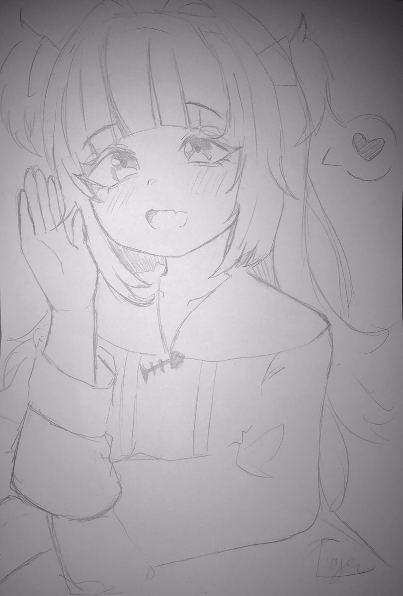 Sorry for not post in a long time, my phone have some issues 
Here's a gura i draw on paper hope you guys like
#gawrgura