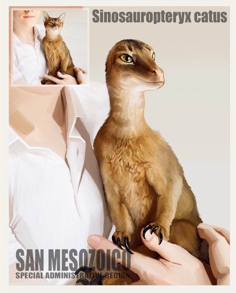 San Mesozoico Sinosauropteryx by @TheAmazingSpino