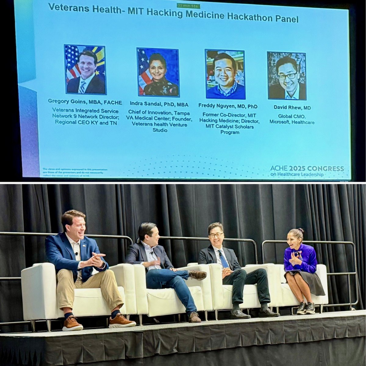 Freddy T. Nguyen, MD, PhD (@freddytn) on Twitter photo At <a href="/ACHEConnect/">ACHE</a> on March 25 in Houston, we shared how a collaboration between <a href="/DeptVetAffairs/">Veterans Affairs</a>, <a href="/mithackmed/">MIT Hacking Medicine</a> & <a href="/Microsoft/">Microsoft</a> created a national #innovation pipeline—connecting #clinicians, #engineers & frontline staff to co-build real #AIinHealthcare solutions.
congress.ache.org/fsPopup.asp?Pr… At <a href="/ACHEConnect/">ACHE</a> on March 25 in Houston, we shared how a collaboration between <a href="/DeptVetAffairs/">Veterans Affairs</a>, <a href="/mithackmed/">MIT Hacking Medicine</a> & <a href="/Microsoft/">Microsoft</a> created a national #innovation pipeline—connecting #clinicians, #engineers & frontline staff to co-build real #AIinHealthcare solutions.
congress.ache.org/fsPopup.asp?Pr…