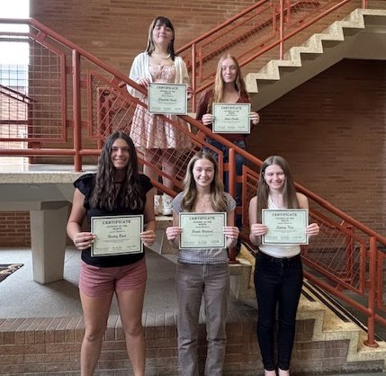 Congratulations to our Rotary Students of the Month for April: Hailey, Brooke, Sydney, Angel, and Lizzy 💚🩶🧡