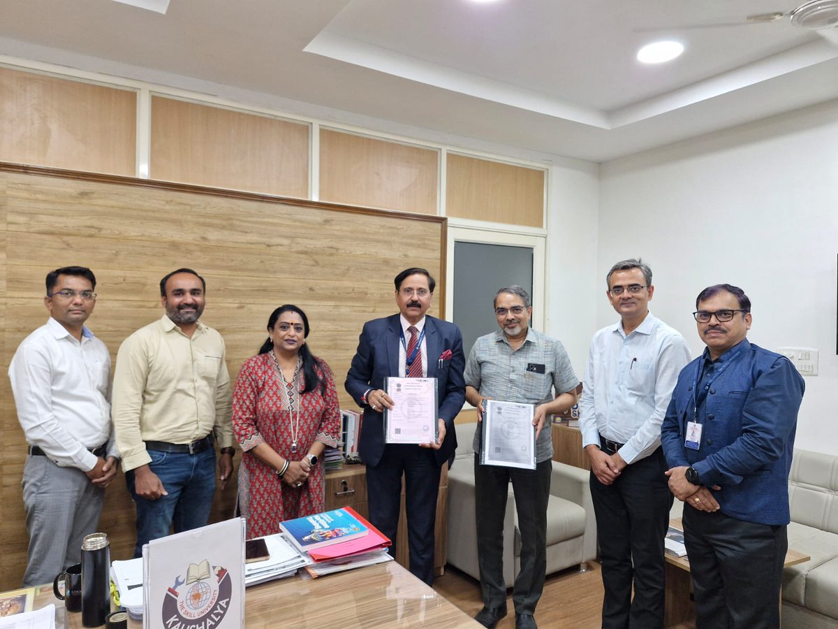 GBRC (@gbrc_gujarat) on Twitter photo Today, <a href="/gbrc_gujarat/">GBRC</a> signed a Memorandum of Understanding with <a href="/KSUGOG/">KAUSHALYA THE SKILL UNIVERSITY</a>. This MoU aims to promote collaborative research and training programs to develop skilled stakeholders in the field of biotechnology.
<a href="/dstGujarat/">Department of Science & Technology, Gujarat</a> <a href="/monakhandhar/">Mona Khandhar IAS</a> <a href="/ChaitanyaGJoshi/">Chaitanya Joshi</a> <a href="/gsbtm/">Gujarat State Biotechnology Mission</a> <a href="/GujBiotechUni/">Gujarat Biotechnology University</a> Today, <a href="/gbrc_gujarat/">GBRC</a> signed a Memorandum of Understanding with <a href="/KSUGOG/">KAUSHALYA THE SKILL UNIVERSITY</a>. This MoU aims to promote collaborative research and training programs to develop skilled stakeholders in the field of biotechnology.
<a href="/dstGujarat/">Department of Science & Technology, Gujarat</a> <a href="/monakhandhar/">Mona Khandhar IAS</a> <a href="/ChaitanyaGJoshi/">Chaitanya Joshi</a> <a href="/gsbtm/">Gujarat State Biotechnology Mission</a> <a href="/GujBiotechUni/">Gujarat Biotechnology University</a>
