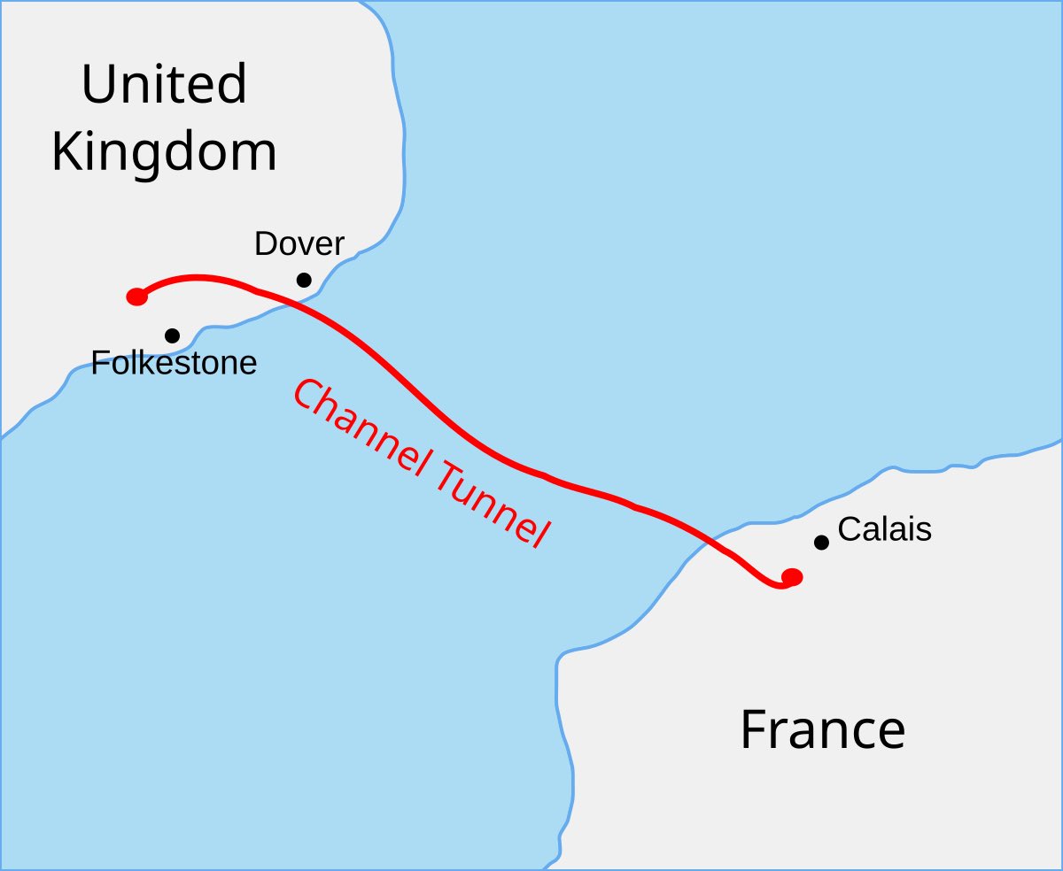 decoding_engg's tweet image. The Channel Tunnel – Longest Underwater Tunnel in the World
It connects 🏴England and 🇫🇷France under the English Channel.
The tunnel stretches 50.5 km with 37 km underwater, making it the longest underwater section of any tunnel in the world.
It takes around 35 minutes to…