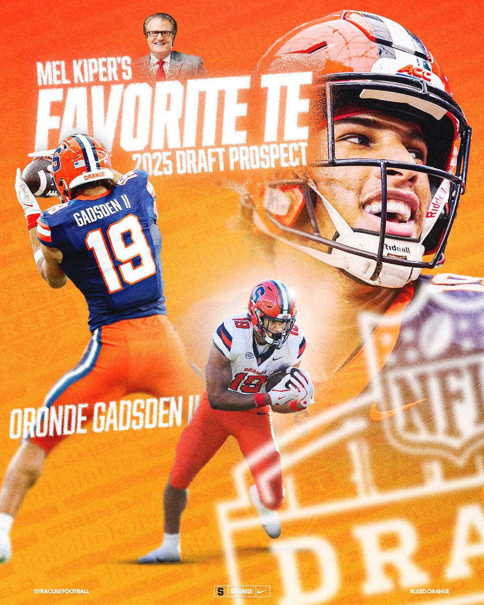 Syracuse Football (@cusefootball) on Twitter photo Mel Kiper Jr. has <a href="/Orondegii/">Oronde Gadsden II</a> as his favorite Tight End in the 2025 NFL Draft 🍊🎯
We agree Mel 🤝‼️
espn.com/nfl/draft2025/… Mel Kiper Jr. has <a href="/Orondegii/">Oronde Gadsden II</a> as his favorite Tight End in the 2025 NFL Draft 🍊🎯
We agree Mel 🤝‼️
espn.com/nfl/draft2025/…