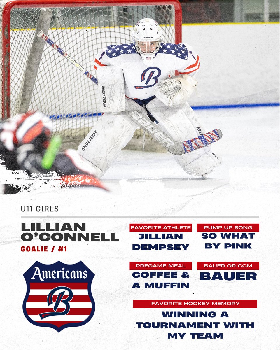 U11 Girls Tendy Lillian O'Connell is ready for another Americans season!
