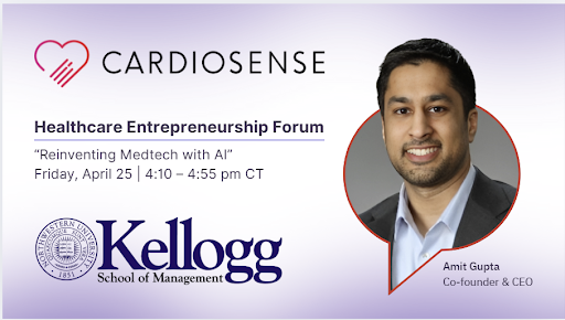 Cardiosense (@cardiosenseinc) on Twitter photo Cardiosense CEO @AmitGupta will showcase AI-guided therapy for disease management during the Healthcare Entrepreneurship Forum hosted by the <a href="/KelloggSchool/">Kellogg School</a> on April 25th.
Register here & bookmark the “Reinventing Medtech with AI” panel with Amit🔗 eventbrite.com/e/kellogg-heal… Cardiosense CEO @AmitGupta will showcase AI-guided therapy for disease management during the Healthcare Entrepreneurship Forum hosted by the <a href="/KelloggSchool/">Kellogg School</a> on April 25th.
Register here & bookmark the “Reinventing Medtech with AI” panel with Amit🔗 eventbrite.com/e/kellogg-heal…