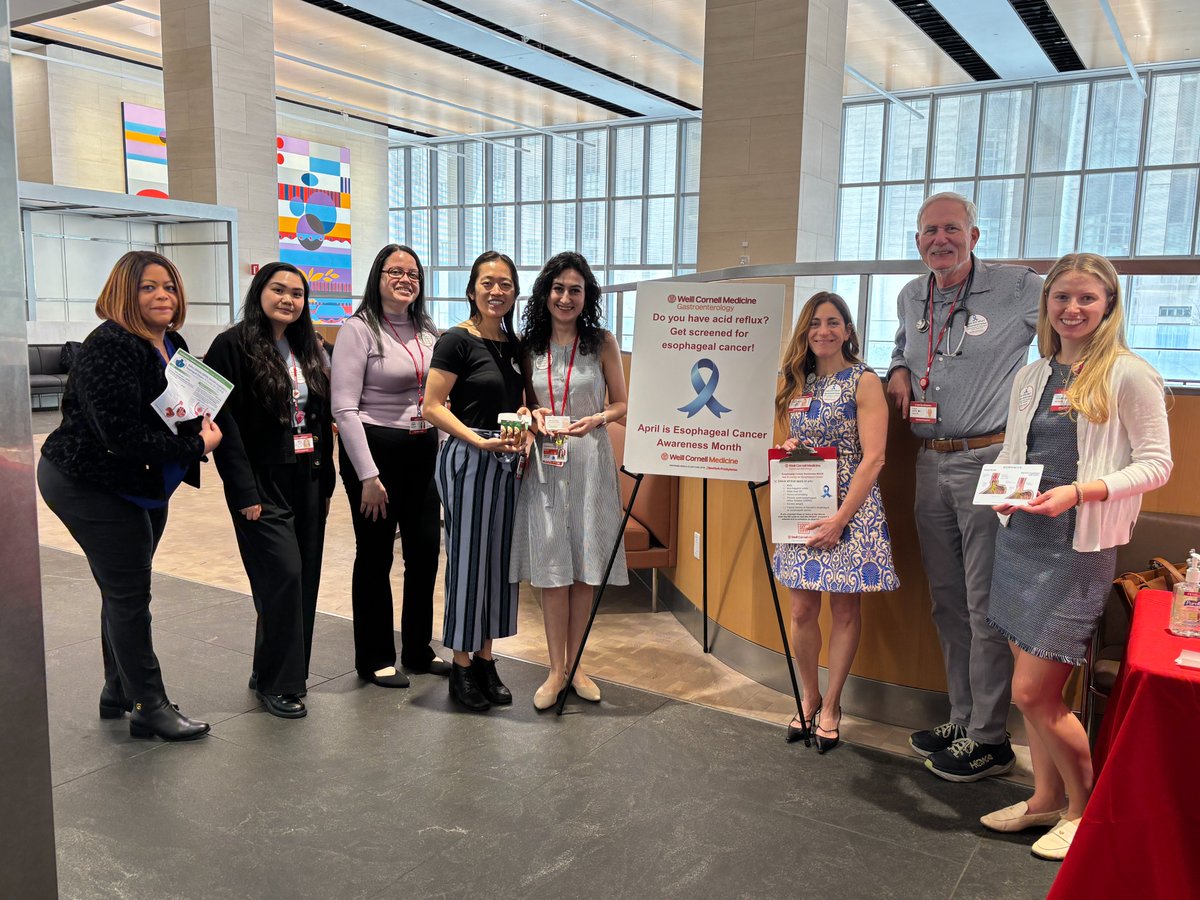 Weill Cornell GI (@wcm_gi) on Twitter photo In honor of #EsophagealCancerAwarenessMonth, the #DIGEST team held a screening event today on the <a href="/WeillCornell/">Weill Cornell Medicine</a> campus for people to assess their risk for esophageal cancer! <a href="/WCMDeptofMed/">Weill Department of Medicine</a> <a href="/nyphospital/">NewYork-Presbyterian</a> <a href="/FeliceSchnoll/">Dr. Schnoll Sussman</a> #DIGESTWCM
Book an appointment today: weillcornell.org/services/gastr… In honor of #EsophagealCancerAwarenessMonth, the #DIGEST team held a screening event today on the <a href="/WeillCornell/">Weill Cornell Medicine</a> campus for people to assess their risk for esophageal cancer! <a href="/WCMDeptofMed/">Weill Department of Medicine</a> <a href="/nyphospital/">NewYork-Presbyterian</a> <a href="/FeliceSchnoll/">Dr. Schnoll Sussman</a> #DIGESTWCM
Book an appointment today: weillcornell.org/services/gastr…