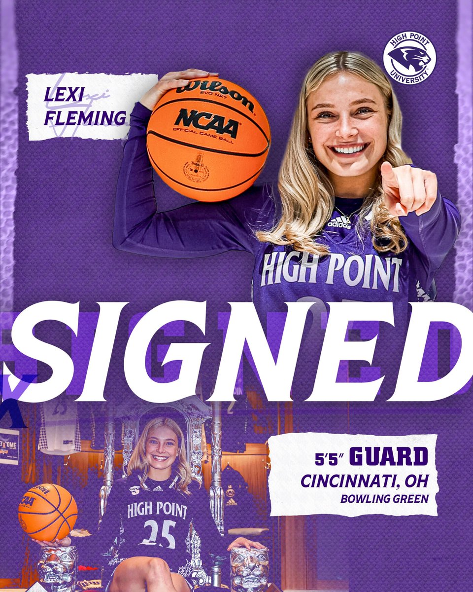 HPUWBB's tweet image. 𝑺𝒊𝒈𝒏𝒆𝒅 ✍️

Fleming averaged 12.6 ppg, 4.1 rpg, 2.7 apg, and 2.16 spg, in 96 games at Bowling Green State University. She scored 1,212 career points to rank 25th in school history.

🟣Multi-year captain of the Falcons
⚪️MAC Freshman of the Year
🟣All-MAC Second Team (2021)…
