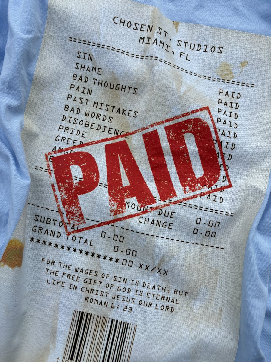 ChosenMiami's tweet photo. Spring/Summmer ‘25 Resurrection Capsule 🔥
“Romans 6:23 PAID TEE”

3 OUT OF 5 ITEMS FOR RESURRECTION CAPSULE 
* CROPPED &amp; DISTRESSED 
* 10 OZ HEAVYWEIGHT TEE 
* EMBROIDERY ON BACK 
* ADULT &amp; YOUTH SIZES 
* LILAC PAID TEE 
* MINT PAID TEE 
* SKY PAID TEE https://t.co/rnO0Un4enr