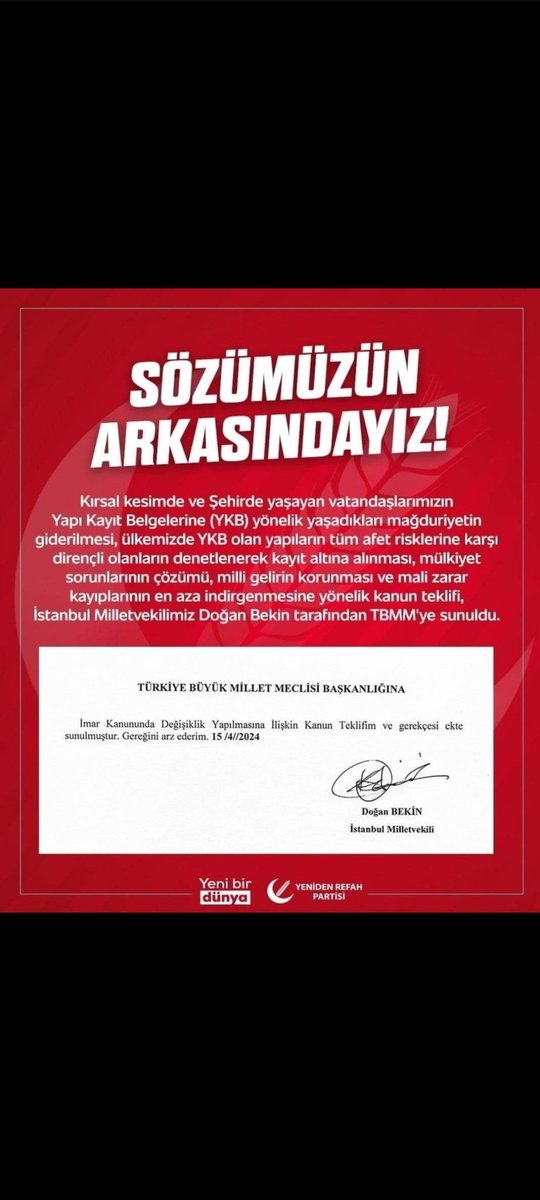 Haksız hukuksuz yere iptal edilen yapı kayıt belgelerimiz geri verilsin mağdmağduriyetler artık..

<a href="/rprefahpartisi/">Yeniden Refah Partisi</a>
<a href="/erbakanfatih/">Dr. Fatih Erbakan</a>
<a href="/DoganBekin/">Doğan Bekin</a>
<a href="/mentesebelediye/">Menteşe Belediyesi</a>
<a href="/ahmetaras/">ahmet aras</a>
<a href="/goncakoksal48/">Gonca Köksal</a>
#MenteşeBldYıkma
TorbaYasadaYapıKayıt